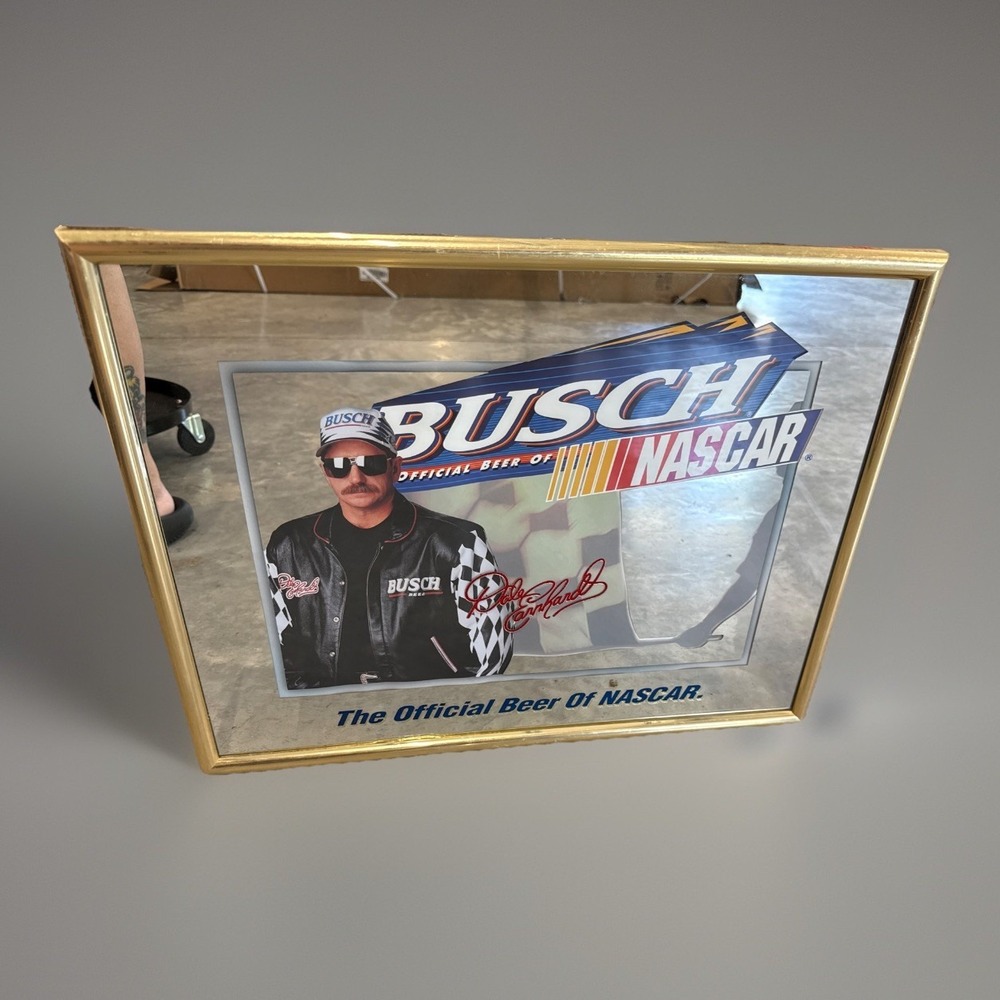Dale Earnhardt, Sr.  1997 Anheuser-Busch Bush NASCAR Mirror  21" X 16" Vintage